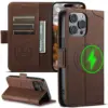 Magnetic Wireless Charge Case for iPhone 16 Pro Max 14 12 13 15 Pro Max 16 Plus Shockproof Leather Wallet Card Slots Flip Cover 1