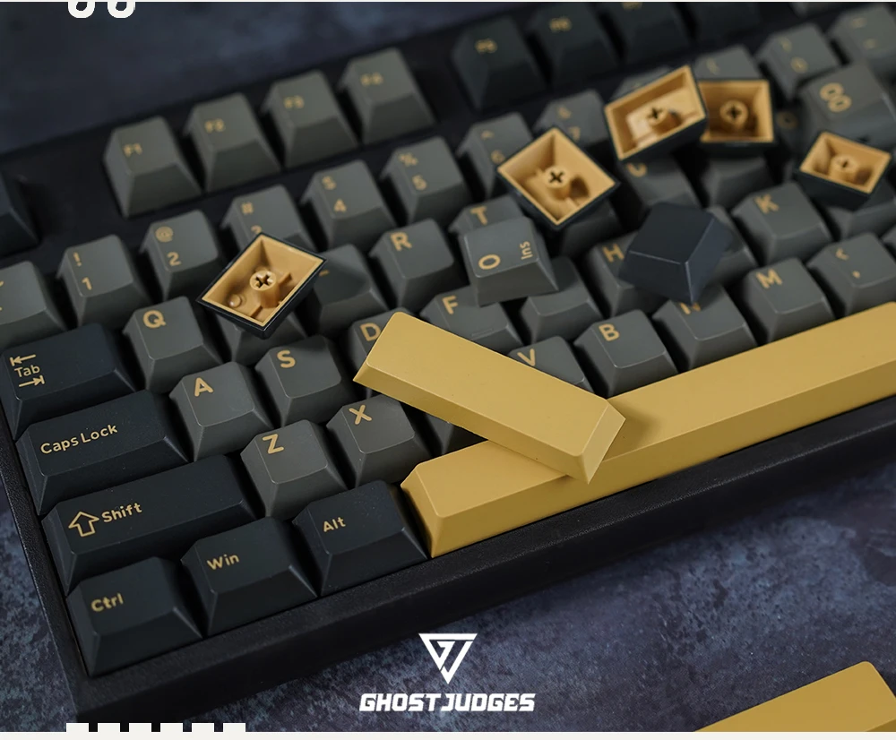 gj juízes gj shimmer luz fraca colorway cereja pbt doubleshot keycap para teclado mx