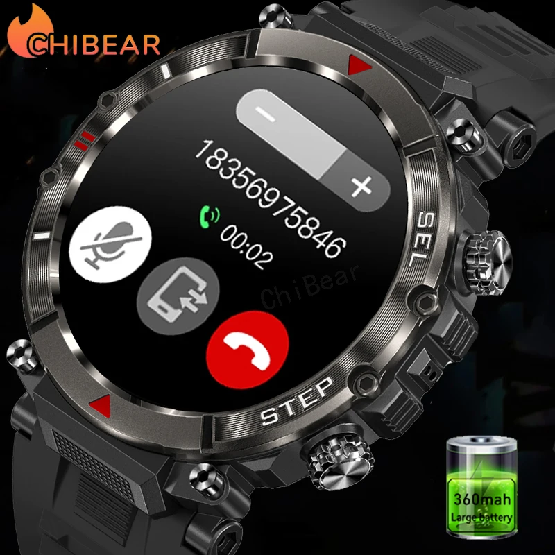 

Смарт-часы ChiBear мужские водонепроницаемые с поддержкой Bluetooth, 360 мАч, 1,39*360