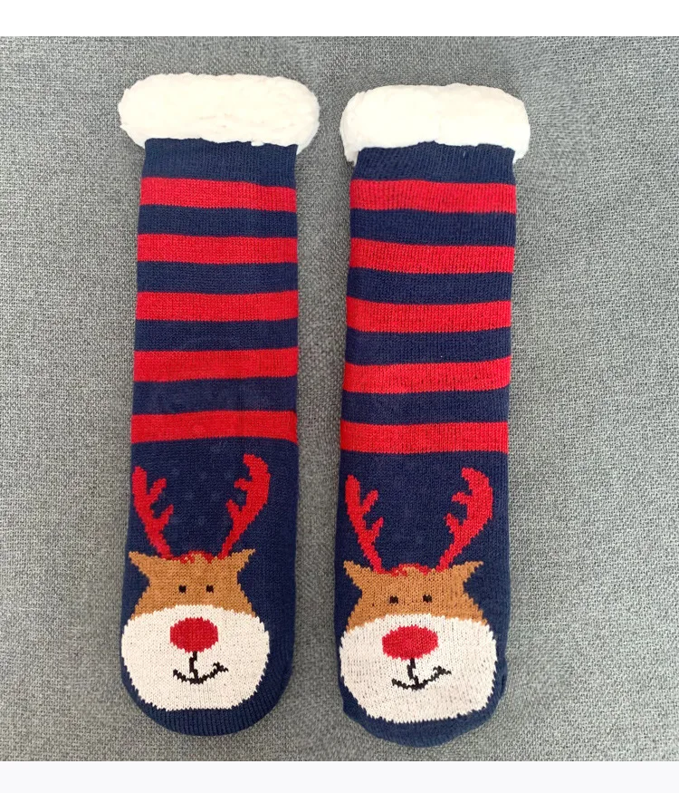 Skarpetki świąteczne Fuzzy Socks damskie zimowe termiczne ciepłe podłogowe miękkie damskie domowe prezenty w pomieszczeniach antypoślizgowe skarpetki antypoślizgowe puszyste_voghion.com