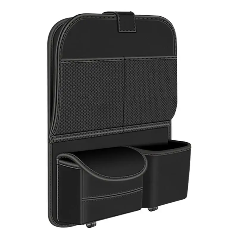 

Car Backseat Organizer With Foldable Tablet Tray PU Leather Car Storage Organizer Seat Back Protectors Anti-Kick Mats