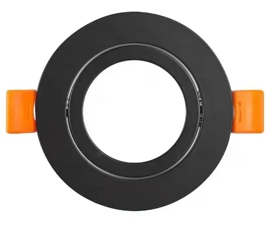 Description Picture 5 of itemAluminum Black Round Style 70mm Cut Out Recessed Down Light GU10 MR16 Front Knob Design Spot Light Housing Frame for Home Decor