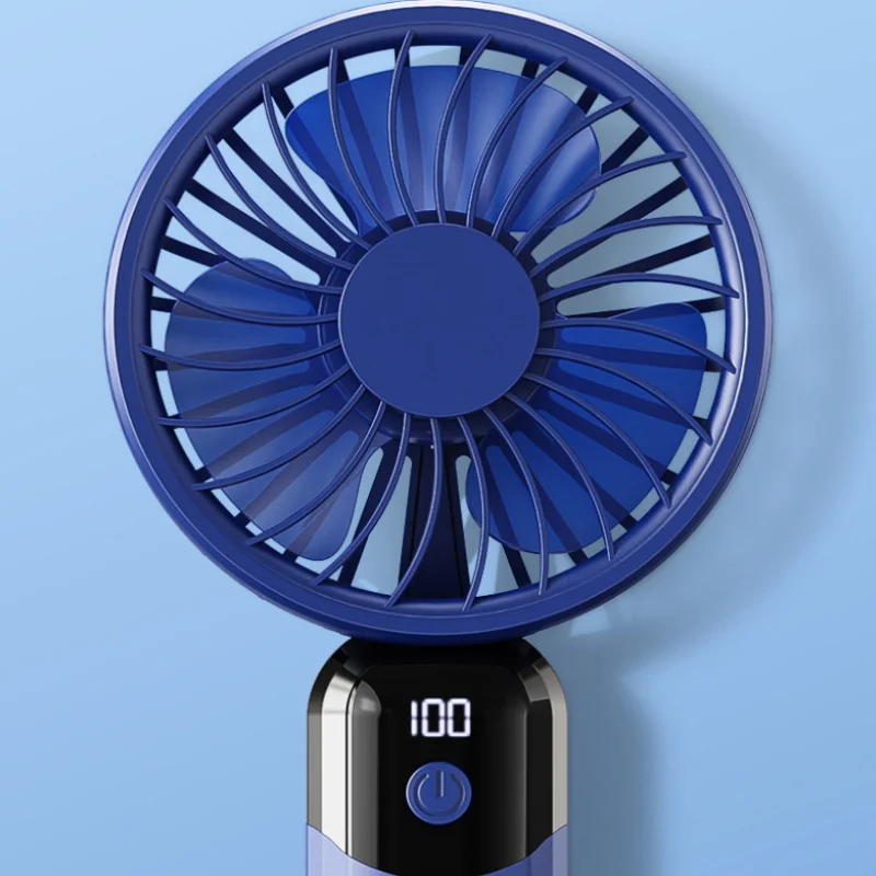 Compact USB Rechargeable Silent Fan with 6-Speed Settings and Built-In Phone Holder