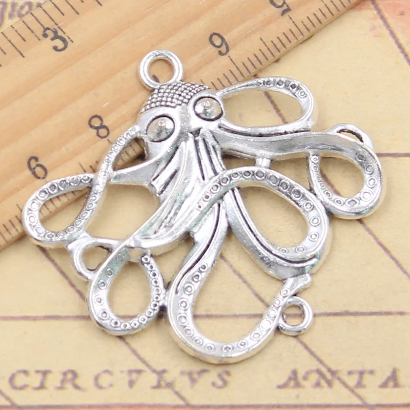 5 stücke Charms Octopus 44x48mm Tibetan Silber Farbe Anhänger antiken Schmuck machen DIY handgemachtes Handwerk