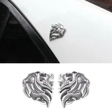 

2pcs Lion emblem Sticker Car Auto Lion sticker Tuning Emblem Tiger Lion Leo Metal Chrom 3D For Car Motorcycle