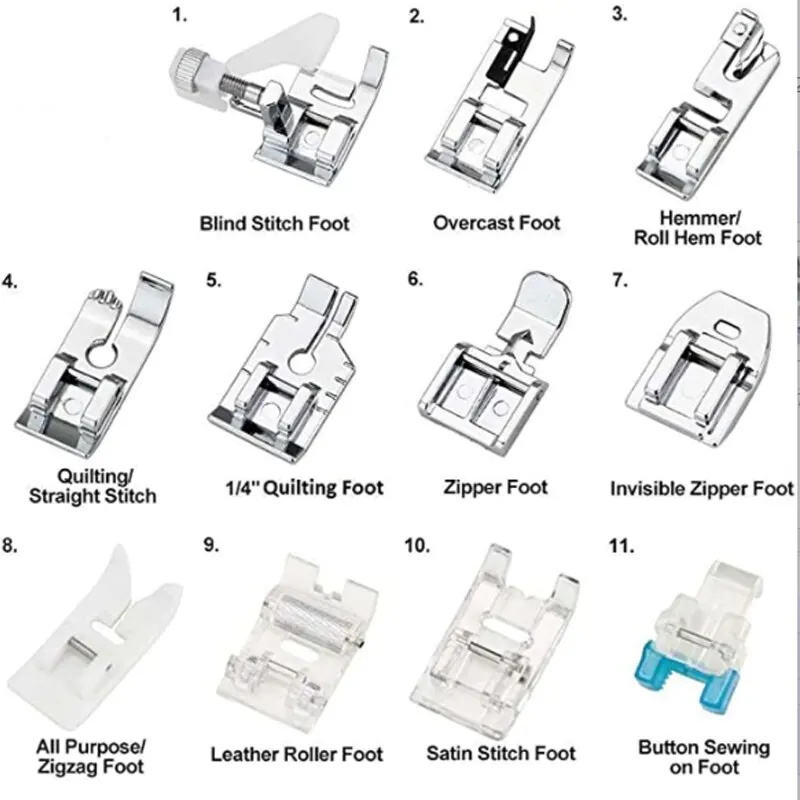 Sewing Machine Presser Feet 11 for Brother Singer Janome Babylock Kenmore Low Handle Sewing Machines