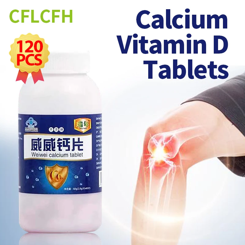 

Calcium Vitamin D Supplements Tablets Joint Pain Arthritis Bone Mineral Density Health Food 60Tablets/Bottle