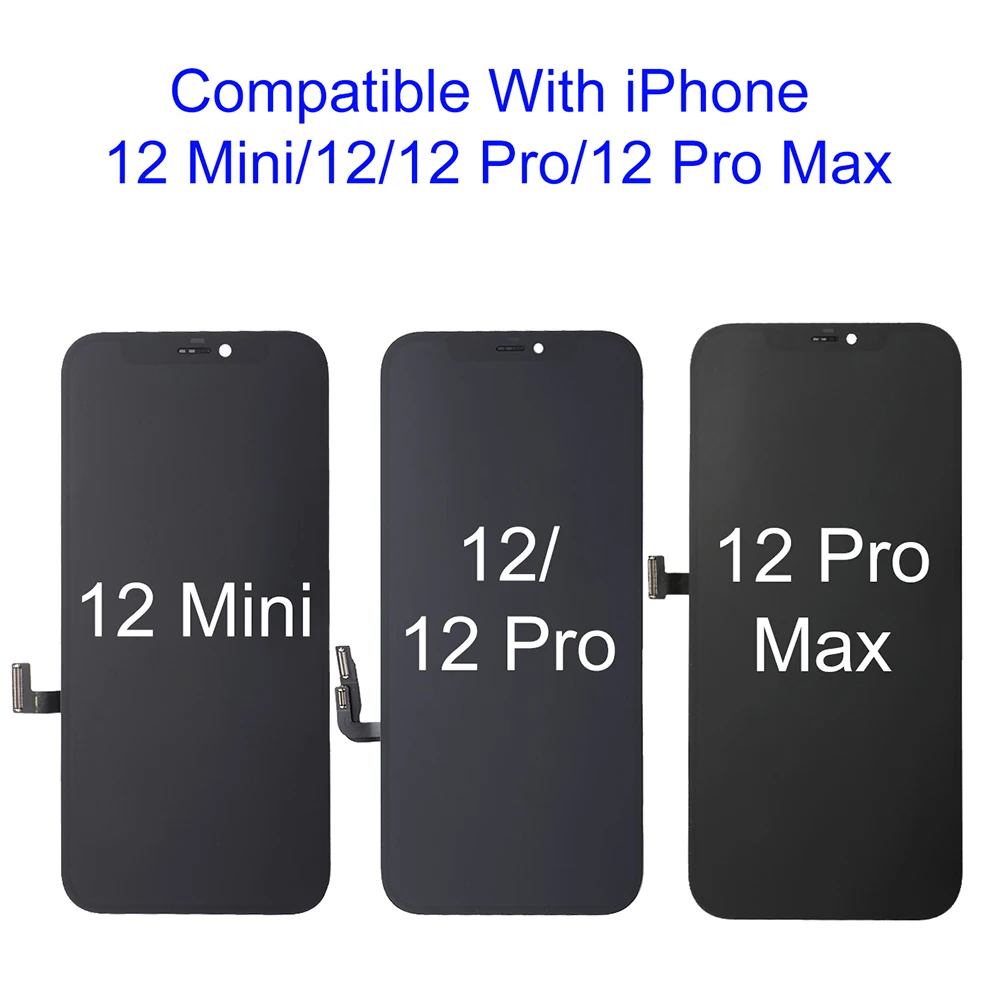 Écran LCD de remplacement pour iPhone 12 Pro Max Noir