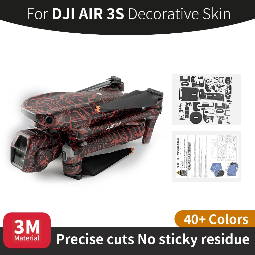 For DJI air 3s SKin DJI Air 3s Camera Decorative Stickers Anti-scratch Camera protective film More Colors