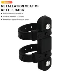 Universal Silicone Bicycle Water Bottle Holder with Adjustable Strap (Black)