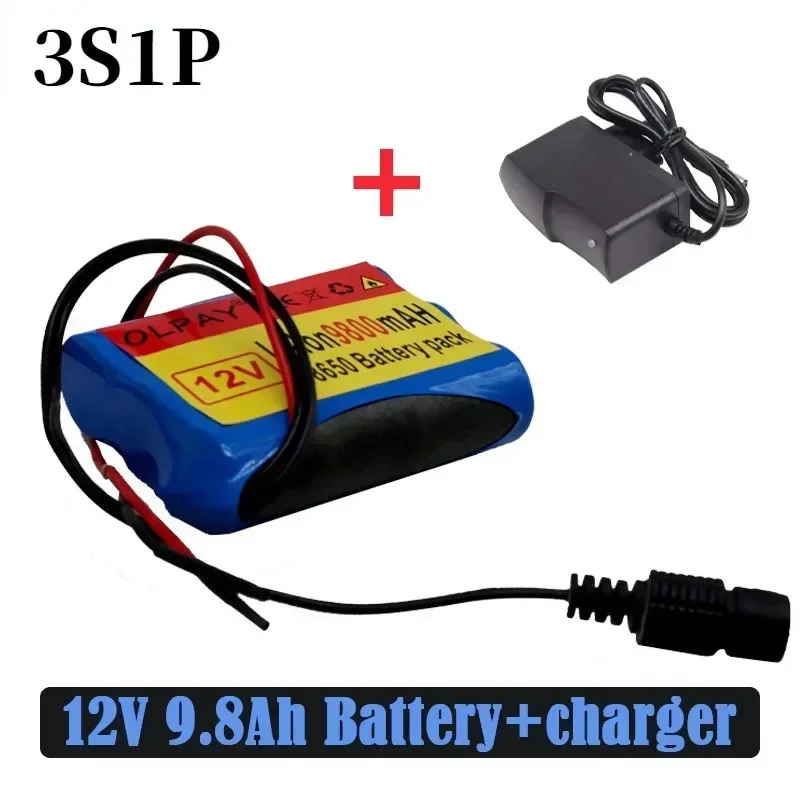 

Original 12V 9800 MAh 3S1P Batterie Au Lithium 18650 Batterie Au Lithium Pack Protection Conseil Rechargeable + Charger