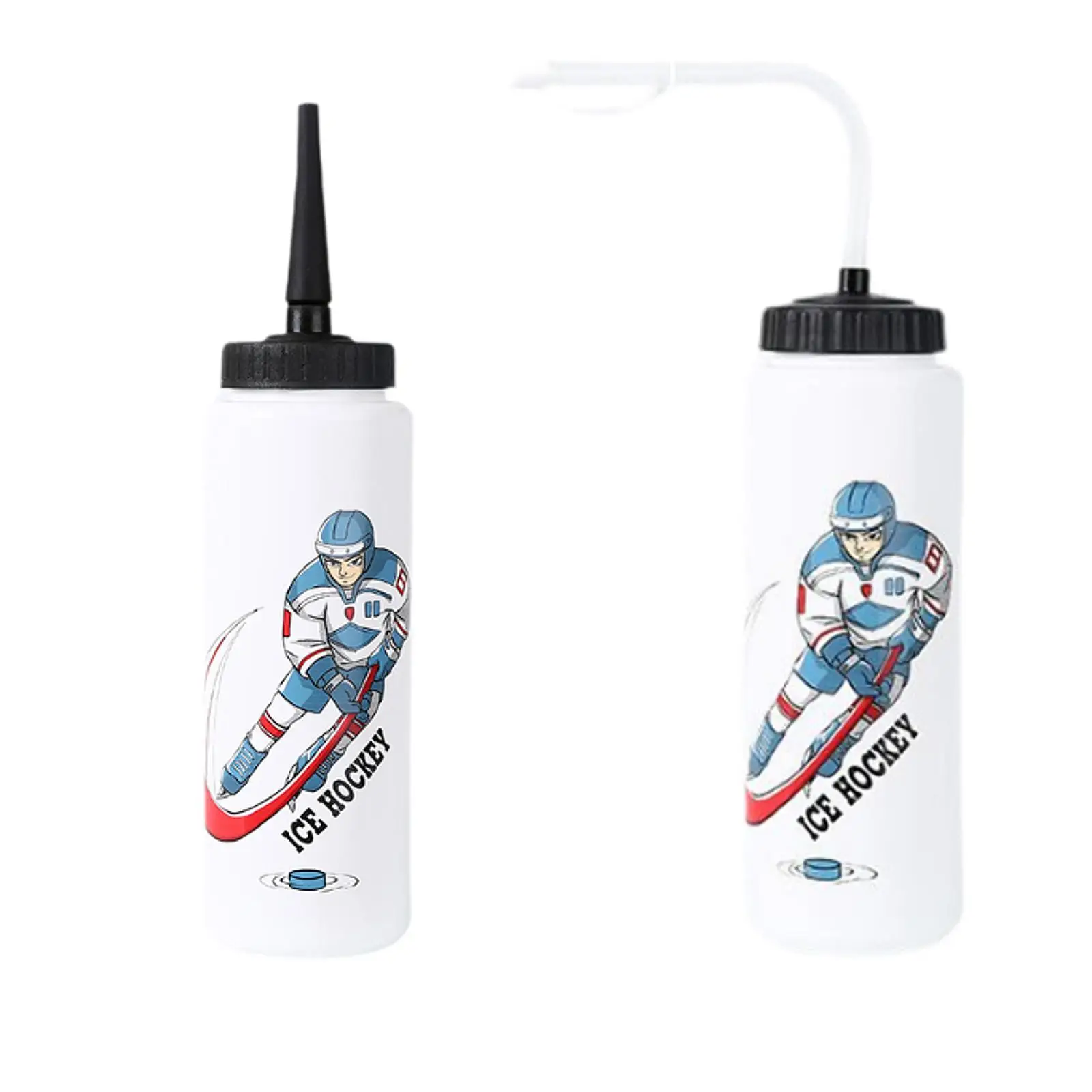 Gourde De Hockey 1 L Avec Longue Paille - Bouteille Compressible Anti-fuite - Pour Sports Avec Casque (hockey, Football…)