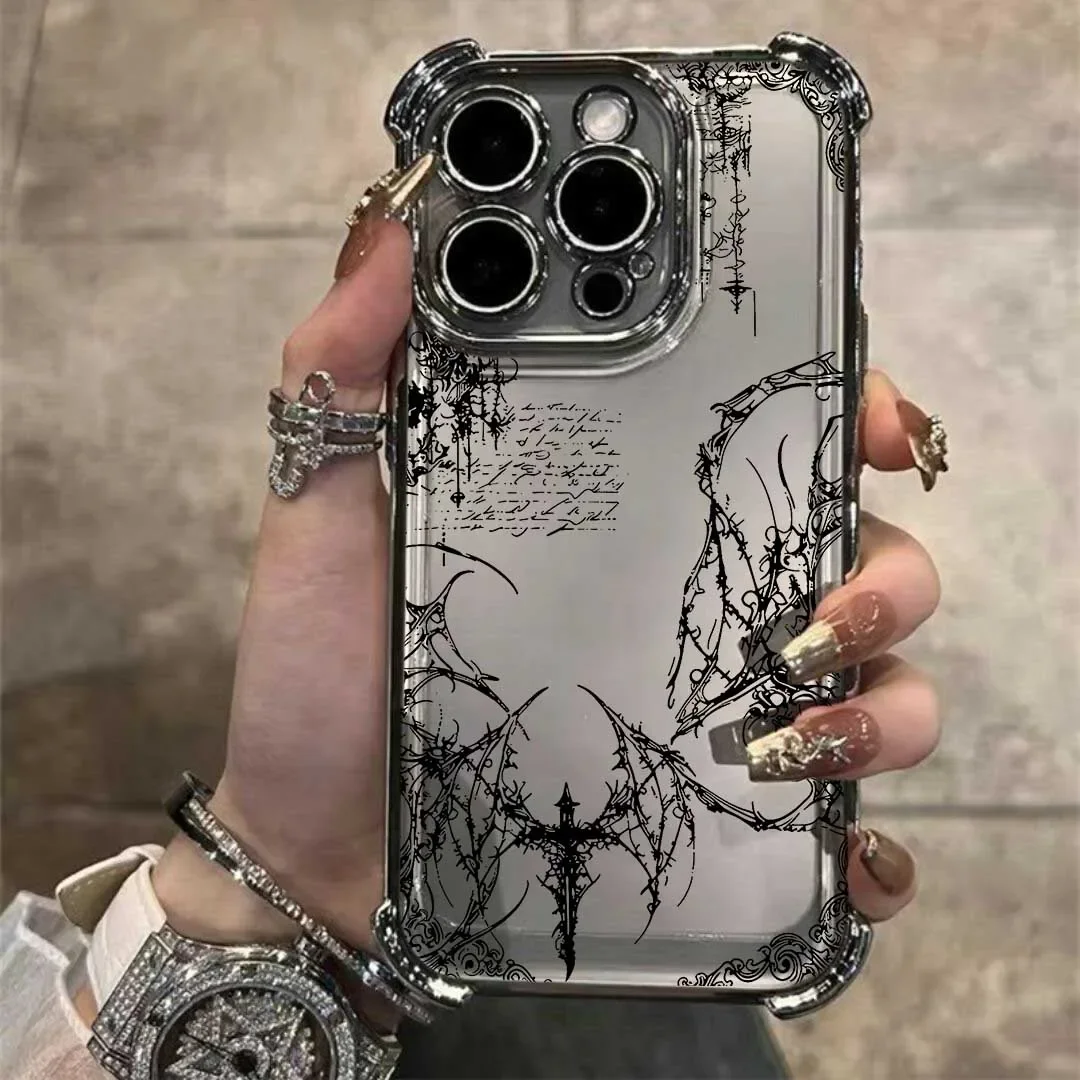 Black Cool Dark Gothic Cross Mark Clear Case Cover