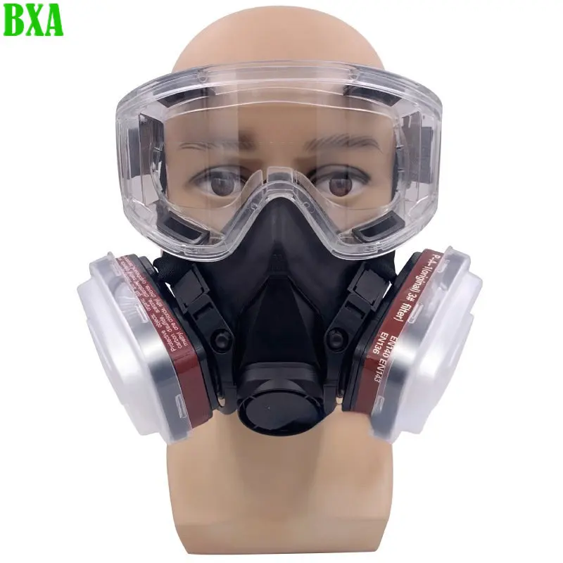 

Protective 6200 Type Gas Mask Chemcial Safety Work Proof Dust Painting Spraying Facepiece Respirator with Organic Vapor Filter