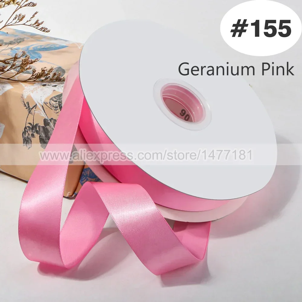 Luxurious Pink Double Face Satin Ribbon - 100% Polyester Silky Tape