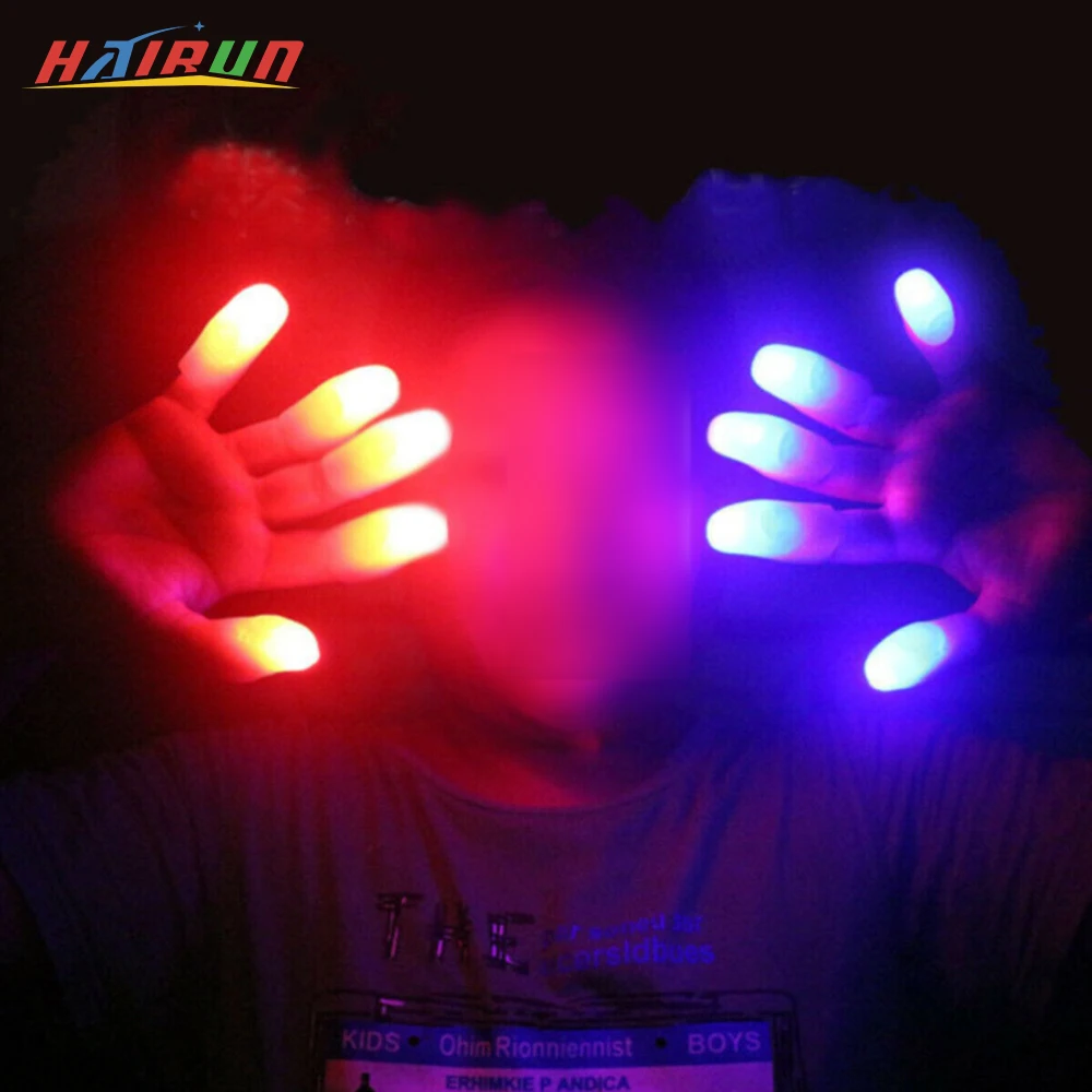 2x LED Finger Licht Magie Prop Daumen Finger Party Lampe Streich