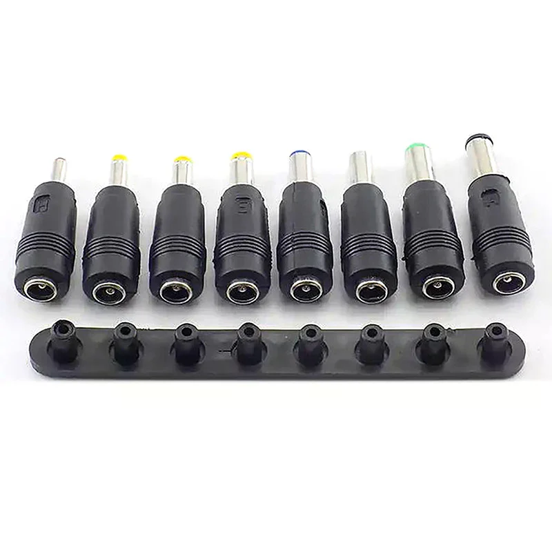 8pcs 범용 노트북 DC 전원 공급 장치 어댑터 커넥터 플러그 AC DC 잭 충전기 커넥터 전원 어댑터 변환 플러그