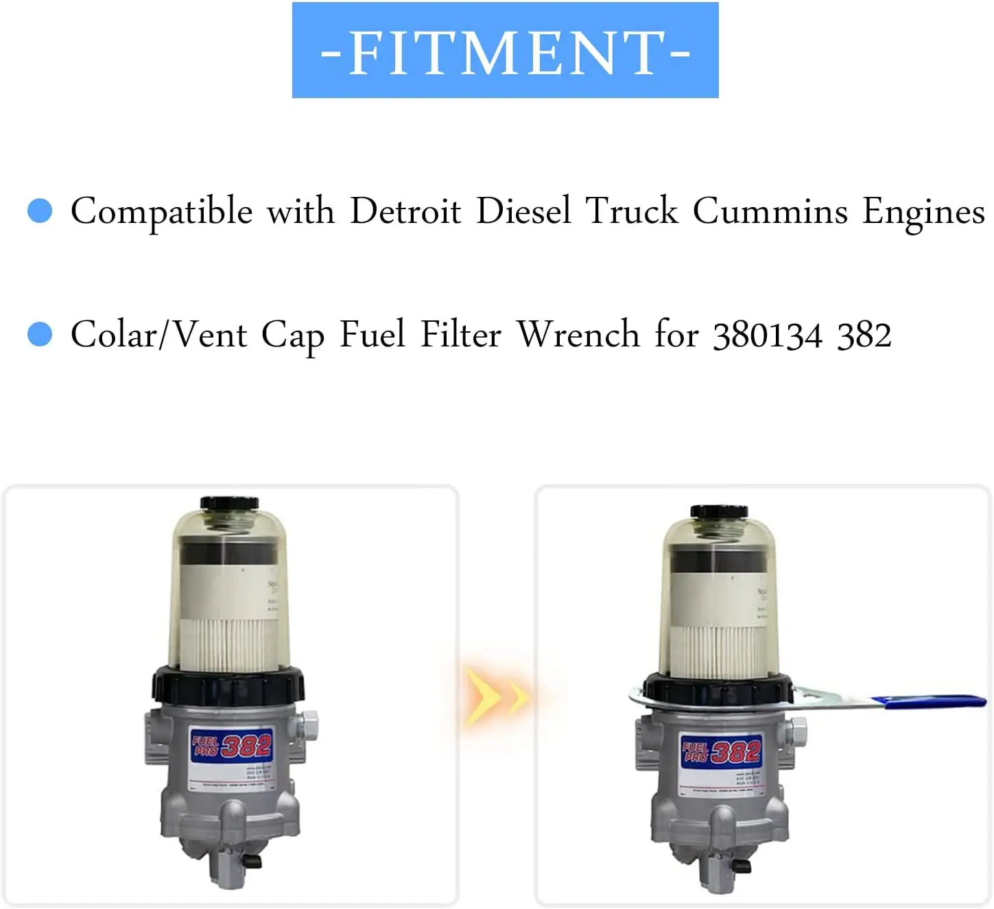 Colar/Vent Fuel Filter Wrench Metal for 380134 382 Compatible with Detroit Truck Engines with 6 inch Inner Diameter