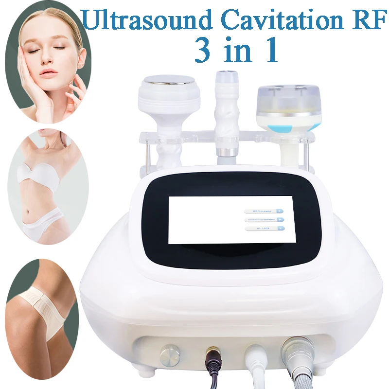 

Ultrasonic 40K Cavitation Machine 3 in 1 Vacuum Fat Loss Body Shaping Remove Wrinkle RF Beauty Device