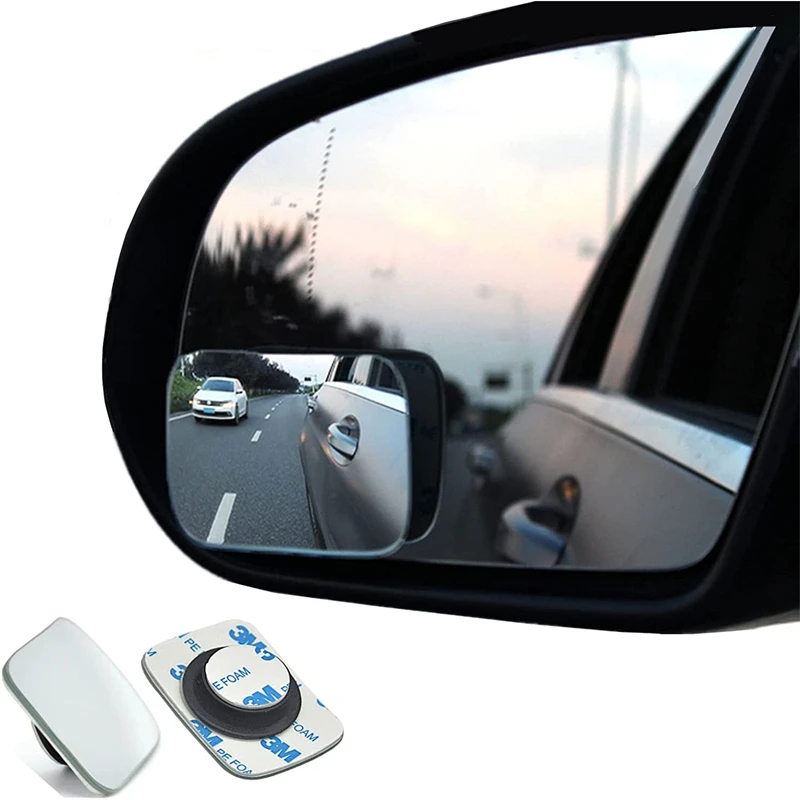 

2pc/pair Square Car Rearview Mirror Adhesive Car Blind Spot Mirror Wide Angle Adjustable 360 Rotation Spot Mirror Safety Driving