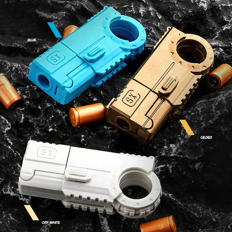 Antistress Fidget Toys Upgrade Finger Ring Spinner Mini Throwing Shell Gun Toy For Kids Adults Stress Relief Gift