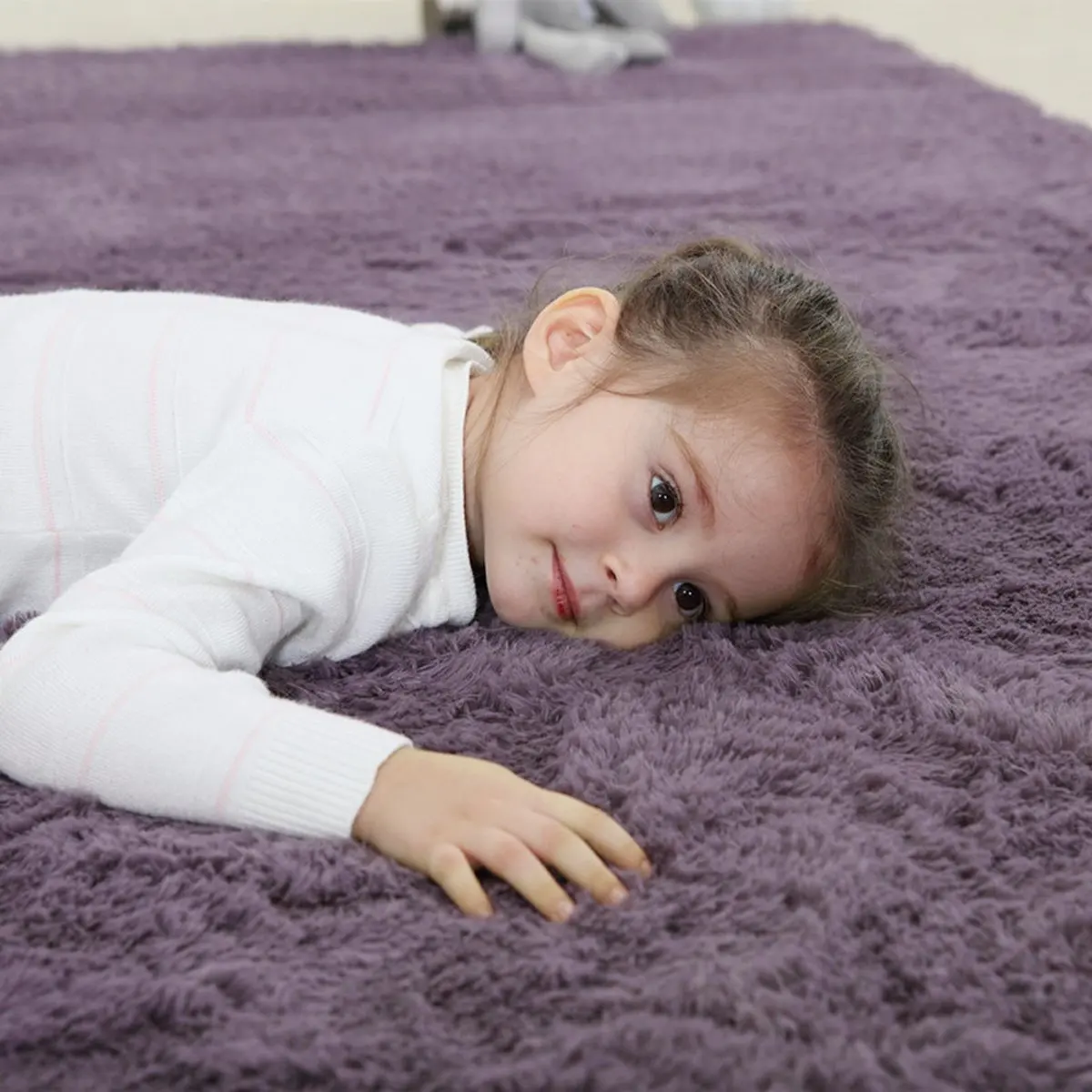 RULDGEE Shaggy Carpet for Living Room Home Plush Floor Alfombra Fluffy Mats Kids Room Faux Fur Area Rug Living Silky Rugs