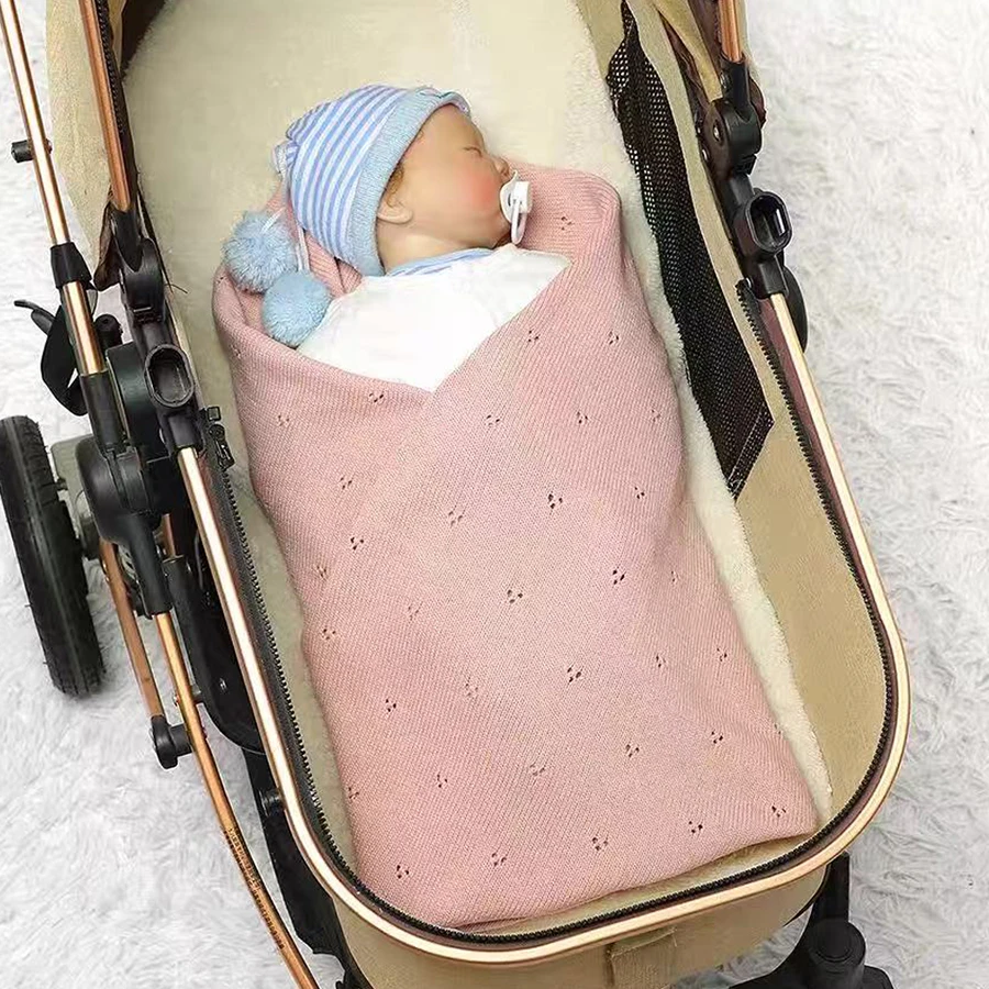 Baby Blankets Super Soft Neworn Infant Babies Boys Girls Cotton Knit Sleep Quilts Covers for Stroller 90*70cm Kids Throwing Mats - 2