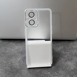 Luxurious Clear Silicone Phone Case with Acrylic Lens Film Back Cover for OPPO F21 Pro 5G (Transparent White)