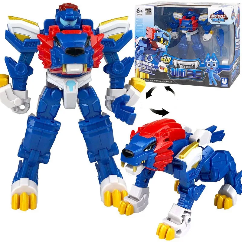 

New Mini Force Beastmaster Mecha Transformation Robot to Lion/Elephant Toys Action Figures Mini Force X Deformation Dinosaur Toy