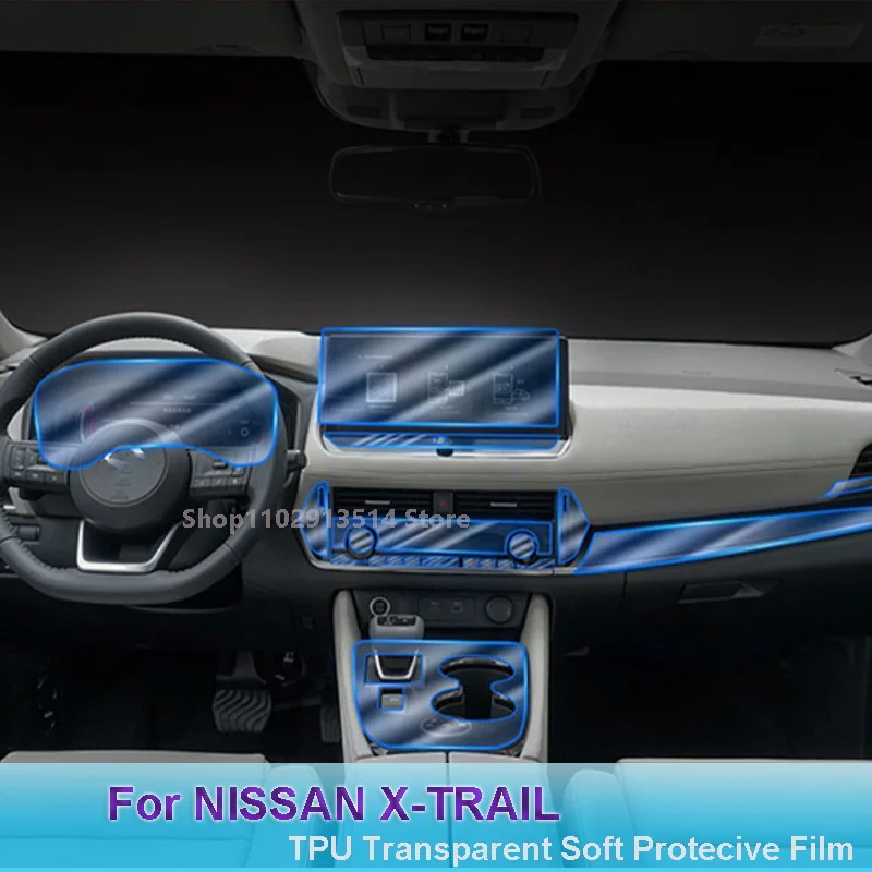 

For NISSAN X-TRAIL Rogue(2022)-Car GPS Navigation LCD Screen TPU Protective Film Protector Decoration Stickers