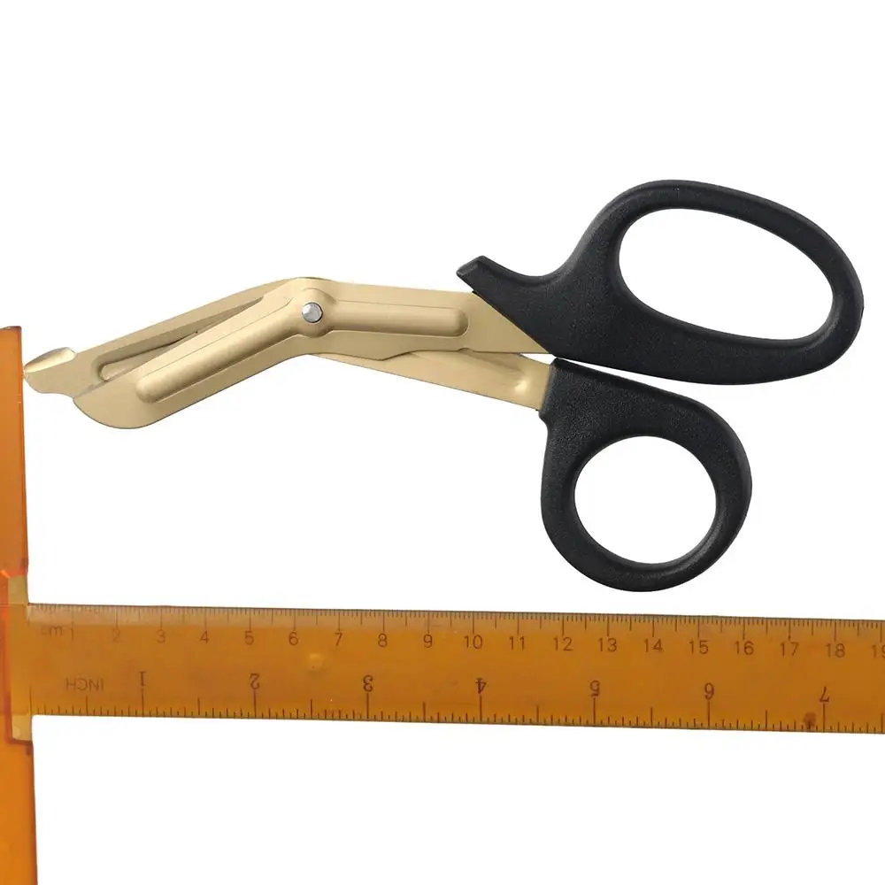 스테인레스 스틸 간호사 가위, 티타늄 도금 붕대 가위, 외상 가위, 일반 용도, 18cm