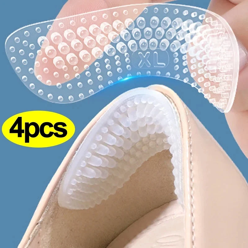 실리콘 힐 스티커 힐 그립 여성 남성 4D 미끄럼 방지 힐 쿠션 논슬립 인서트 패드 발뒤꿈치 보호대