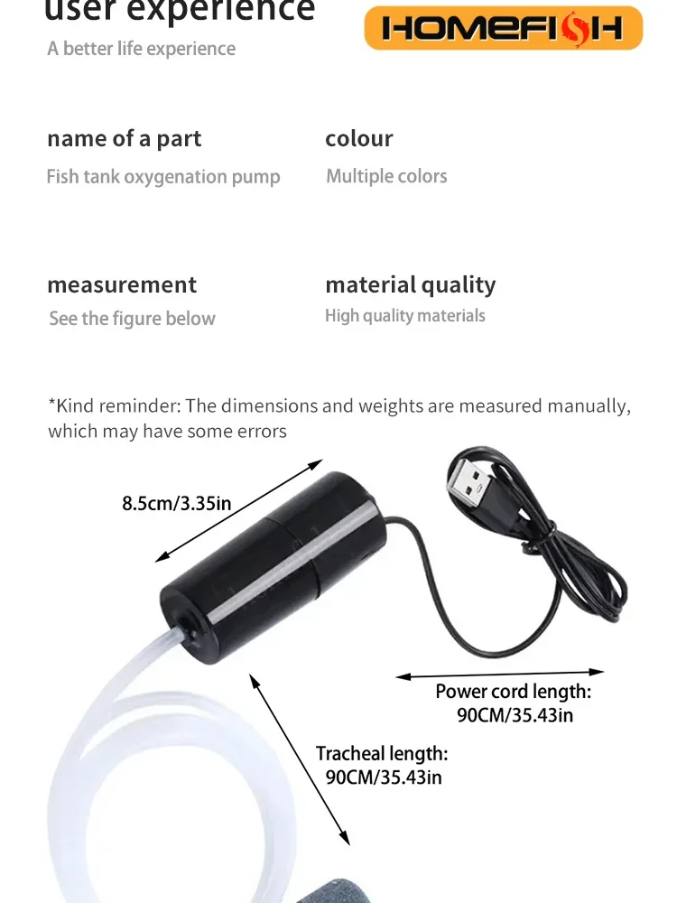 Portable USB Aquarium Air Pump Mini Oxygenator Fish Tanks Aquatic Accessories