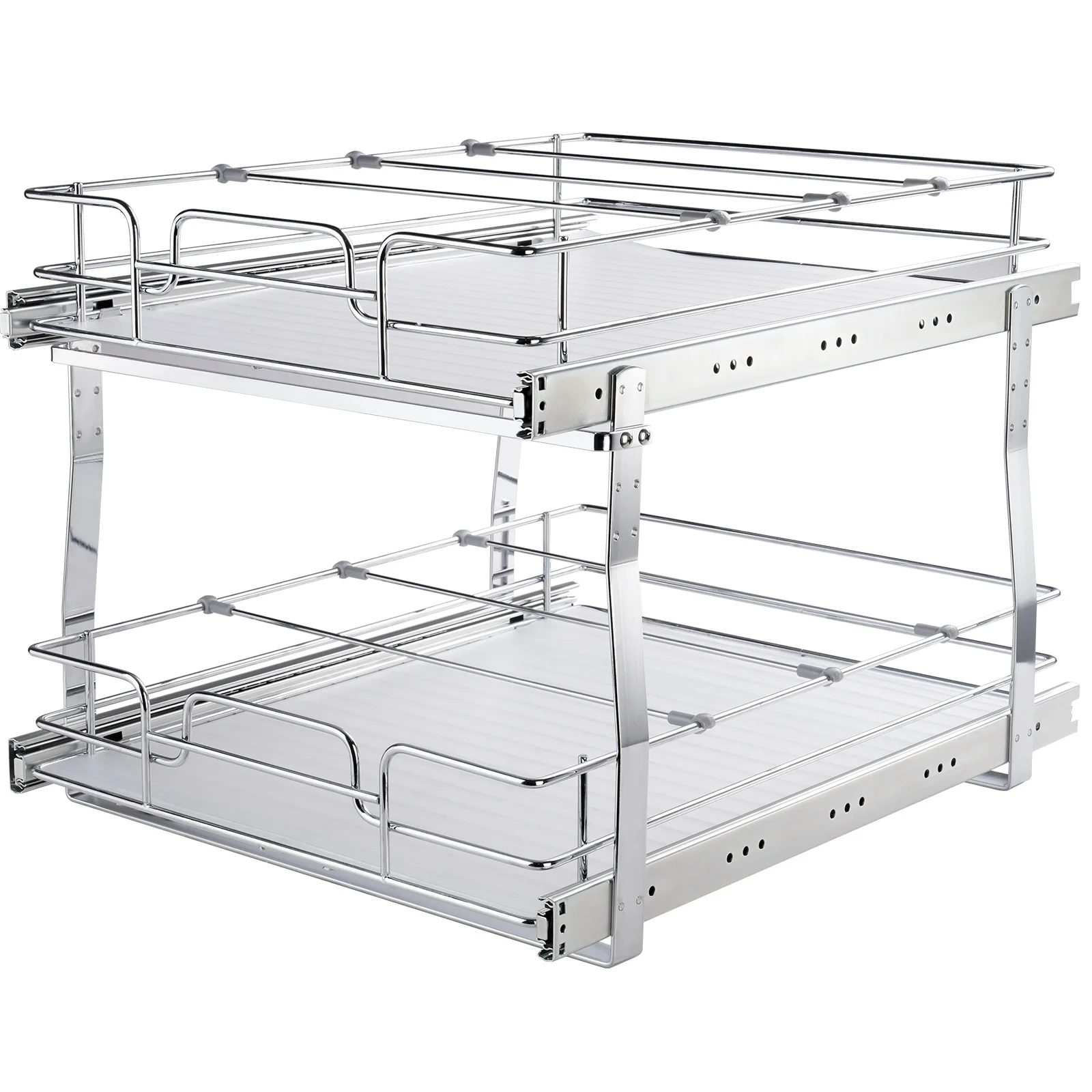 Rev-A-Shelf Organizer Estraibile Per Dispensa - 55,9 Cm, Legno D'Acero, Con 7 Ganci, Scorrimento A Cuscinetti A Sfera - 3