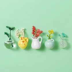 Mini Ceramic Vase Fridge Magnet for Decoration and Flower Arrangements (5pcs)