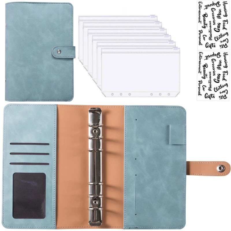 Premium A6 PU Leather Budget Binder with Cash Envelopes and Bill Organizer