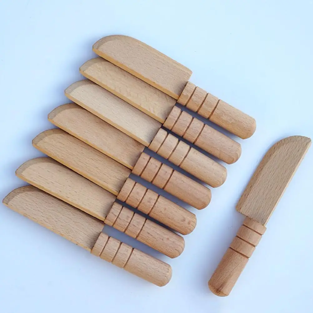 5 Pcs Wooden Toy Smooth Surface House Supplies Kitchenware Pretend Play Miniature Scene Educational Toy For Kids