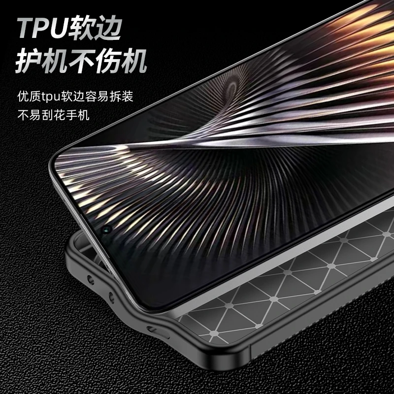 Enhanced TPU Silicone Carbon Fiber Anti-Knock Back Cover