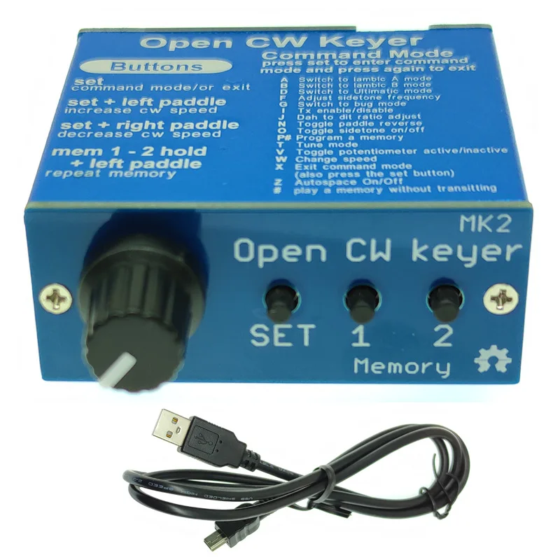 Enhanced CW Keyer Kit with Metal Case and USB Cable