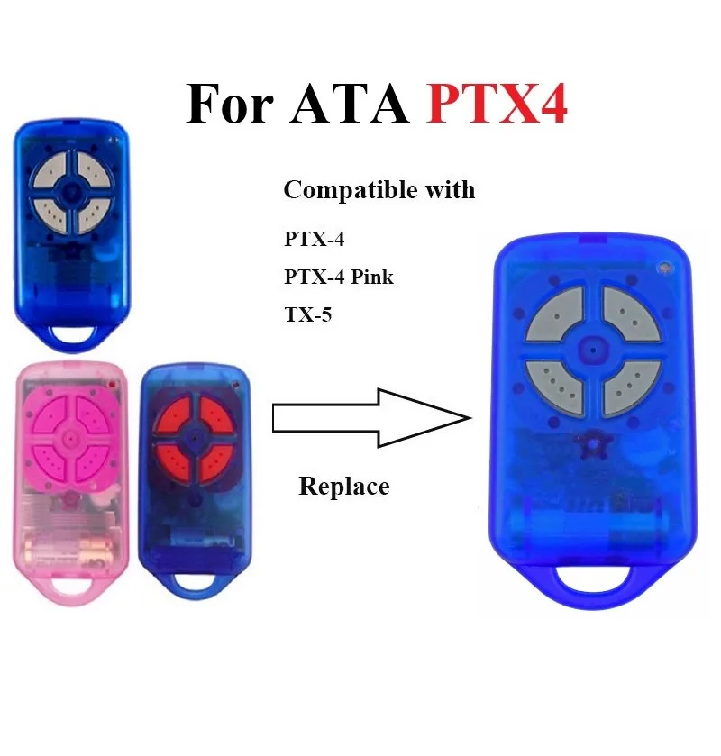 For ATA PTX4 ريموت كنترول باب كراج ATA PTX4 Securacode Garage Door Remote Control 433.92MHz Rolling Code Handheld Transmitter