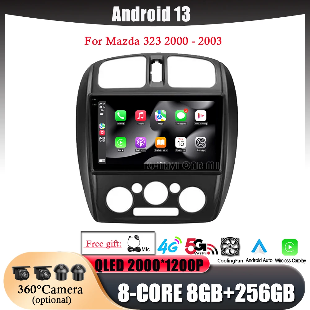 

9Inch Android 13 For Mazda 323 2000 - 2003 Car Radio Stereo Multimedia Navigation GPS Receiver Intelligent System 4G LIE Wifi BT