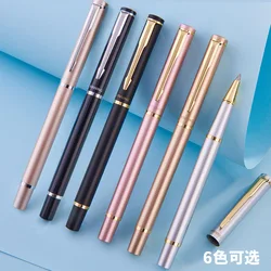 Stylo en métal neutre noir 0.5, avec 2 recharges, pour étudiant, fournitures de bureau, papeterie, vente en gros, 1 pièce 