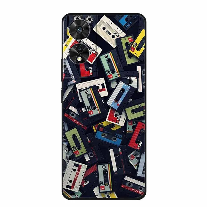 Black Geometric Silicone TPU Phone Case - Soft Back Cover Shield