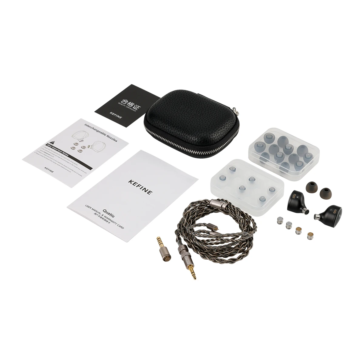 KEFINE Quatio 2DD + 2BA Hybrid Hifi IEM Earphone Silver-Plated