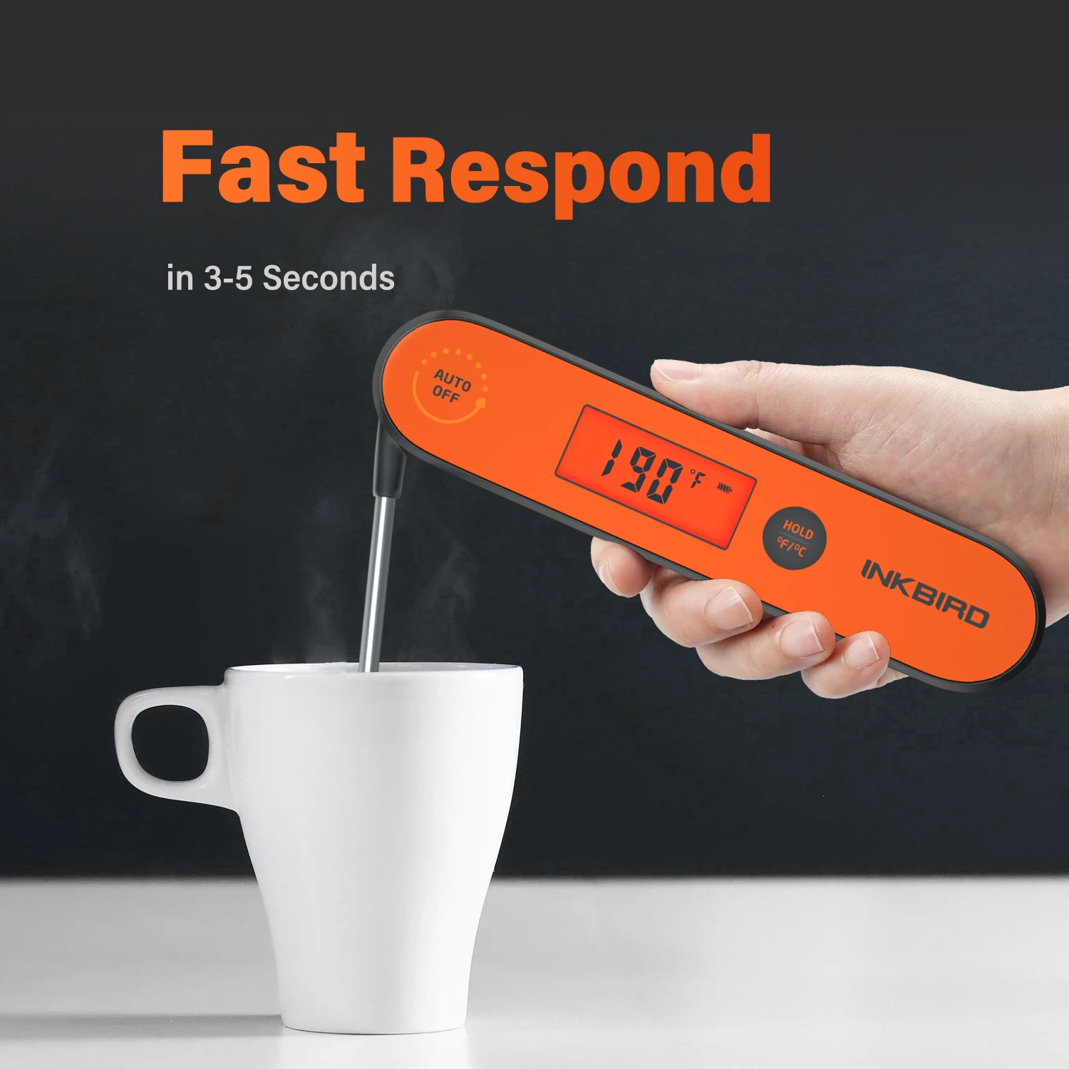 Meat Thermometer INKBIRD Digital Meat Thermometer Folding Barbecue Kitchen Cooking Instant Reading Backlight Display for Grilling BBQ