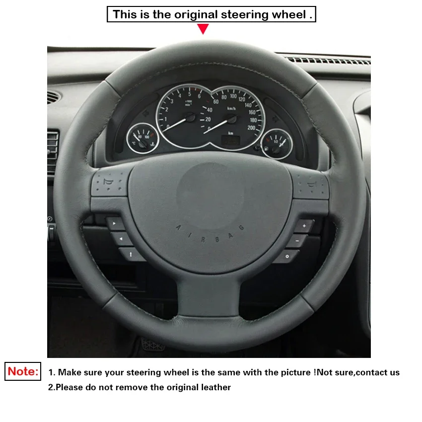 Opel Corsa C 콤보 C Vauxhall 콤보 Holden Barina Tigra 2001-2011 용 검은 색 인조 가죽 자동차 핸들 커버