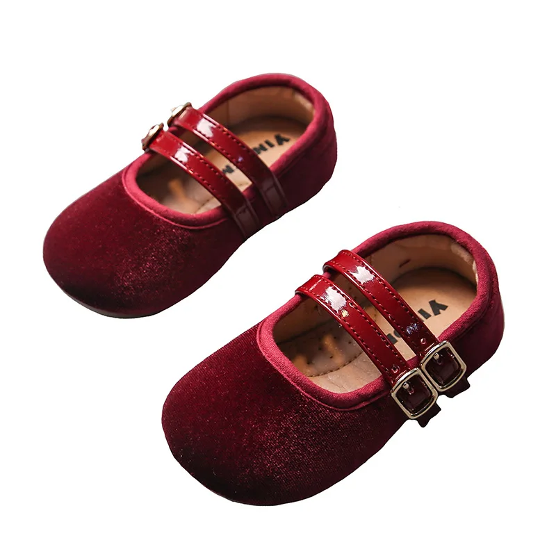 2025 Spring New Butterfly Knot Girls' Leather Shoes Non slip Soft Bottom Suede Mary Jane Princess Single Shoes Summer Sandal 5