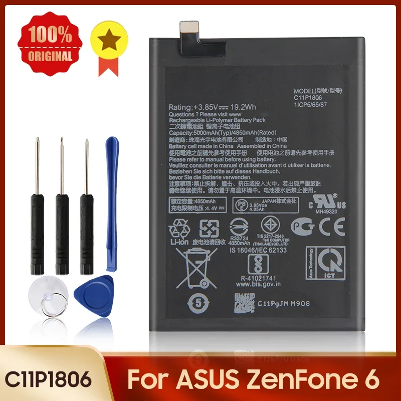 

Новый аккумулятор для планшета C11P1806 для ASUS ZenFone 6 ZS630KL I01WD, сменный аккумулятор 5000 мАч