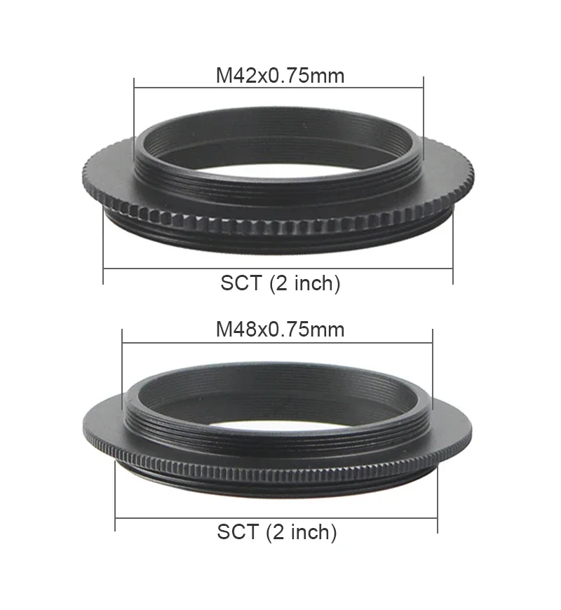 Microscope Adapter T T2 Mounting Adapter Ring All Metal Outer Thread M42 M48 M54 SCT Ring Adapter Pitch 0.75mm Telescopic Photographic Accessories