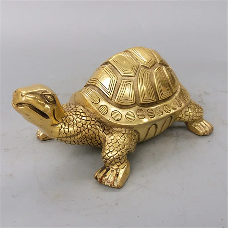Brass Feng Shui Turtle Tortoise Statue Lucky Animal Sculpture for Longevity Home Office Decoration Figurine Gift Study ornament ornament crafts miniature figurines resin ornaments miniature ornament resin crafts turtle ornament